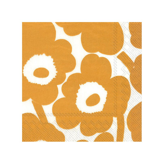 Marimekko Unikko servietti 33x33 cm 20-pakkaus White-gold