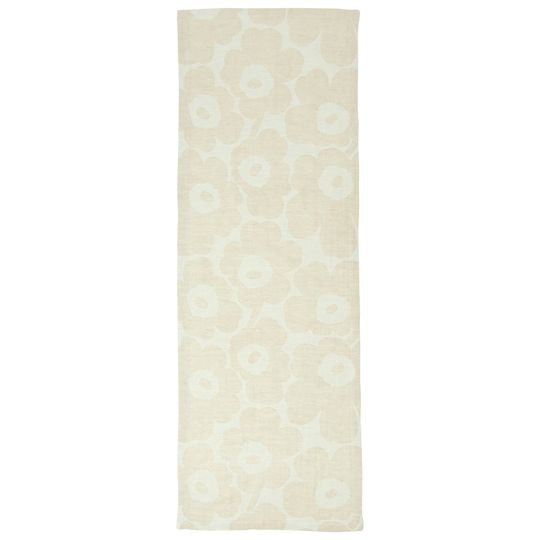 Marimekko Pieni Unikko -kaitaliina, beige-musta-valkoinen 47x150 cm