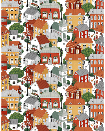 Arvidssons Textil Lyckeby blommar kangas Punainen-oranssi