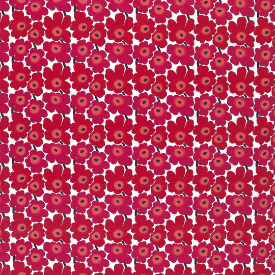 Marimekko Mini Unikko kangas punainen