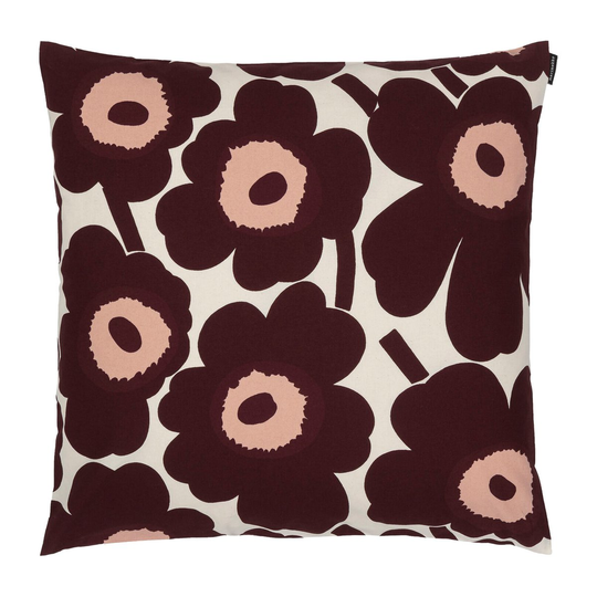 Marimekko Pieni Unikko -tyynynpäällinen 50 x 50 cm cotton-burgundy-pink