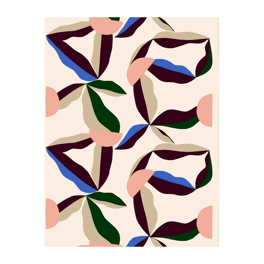 Marimekko Berry valkaisematon puuvillakangas Cotton-red-dazzlingblue