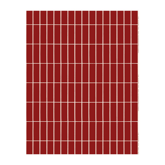 Marimekko Tiiliskivi satiinikangas Punainen-beige