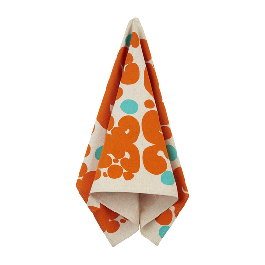 Marimekko Keidas keittiöpyyhe 43 x 70 cm Beige-oranssi-turkoosi