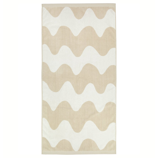 Marimekko Lokki pyyhe beige-valkoinen 70x140 cm