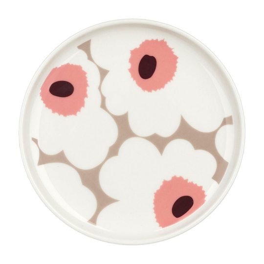 Marimekko Unikko plate Ø 13.5 cm white,clay,powder,dark wine
