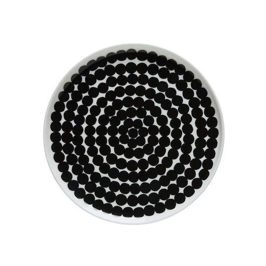 Marimekko Räsymatto lautanen Ø 20 cm musta-valkoinen