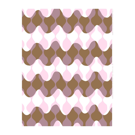 Marimekko Lokki Pergola -kangas Valkoinen-violetti-ruskea