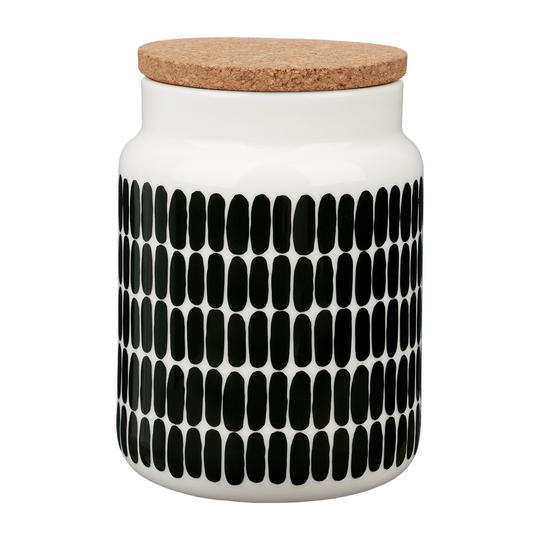Marimekko Oiva Alku purkki 1,2 L Valkoinen-musta