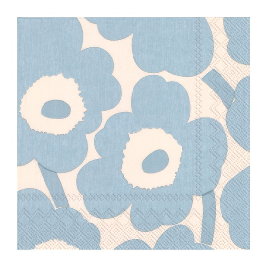 Marimekko Unikko servietti 33x33 cm 20-pakkaus Cream light blue