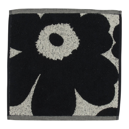 Marimekko Unikko käsipyyhe luonnonvalkoinen-tummansininen 30x30 cm