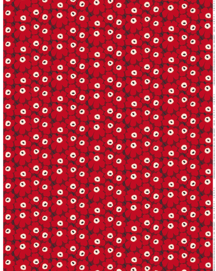 Marimekko Mini Unikko kangas Tummanpunainen-punainen-tummansininen