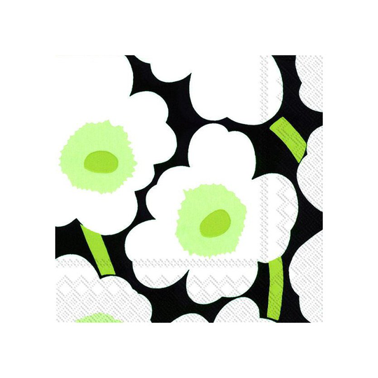 Marimekko Unikko servietti 40x40 cm 20-pakkaus Musta