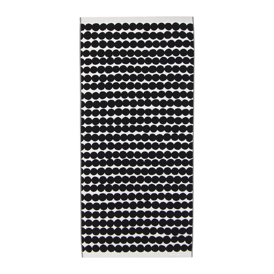 Marimekko Räsymatto pyyheliina musta kylpypyyhe 70x150 cm