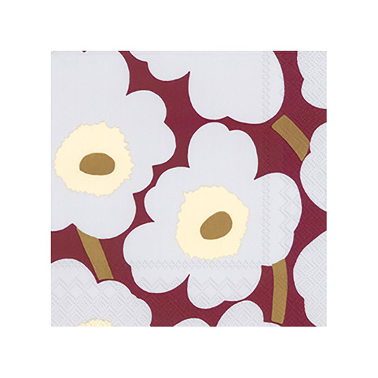 Marimekko Unikko servietti 33x33 cm 20-pakkaus Bordeaux