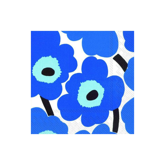 Marimekko Unikko servietti 33x33 cm 20-pakkaus Sininen