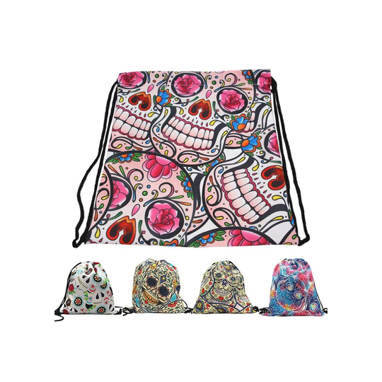 Klassinen jumppapussi Sugar Skull -aiheella