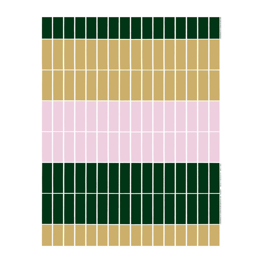 Marimekko Tiiliskivi kangas Beige-vaaleanpunainen-tummanvihreä