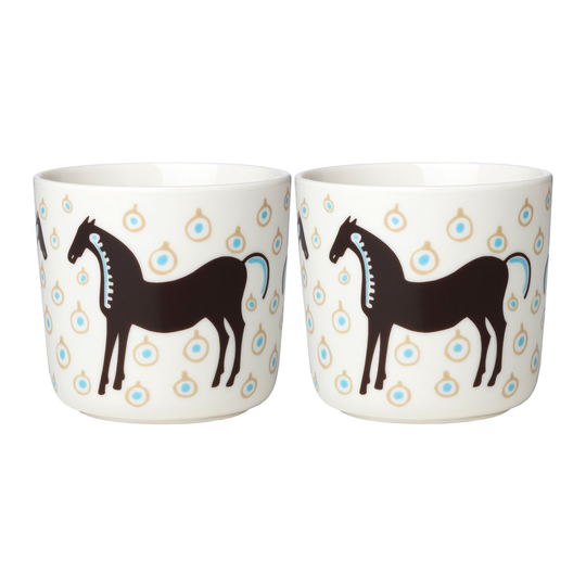 Marimekko Musta Tamma kahvimuki 20 cl 2-pack Valkoinen-Ruskea-Beige