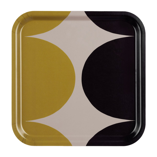 Marimekko Härkä tarjotin 32x32 cm clay-coal-fall yellow