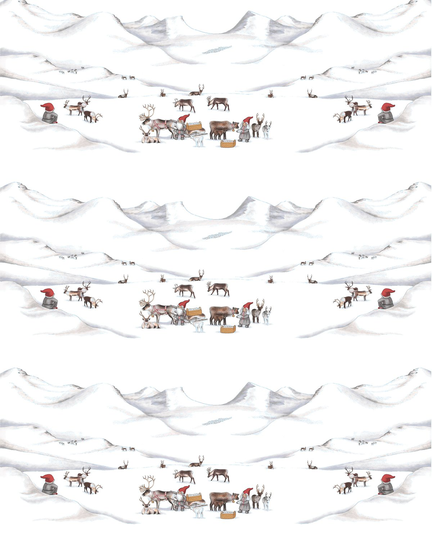 Arvidssons Textil Tomteland kangas Offwhite-harmaa