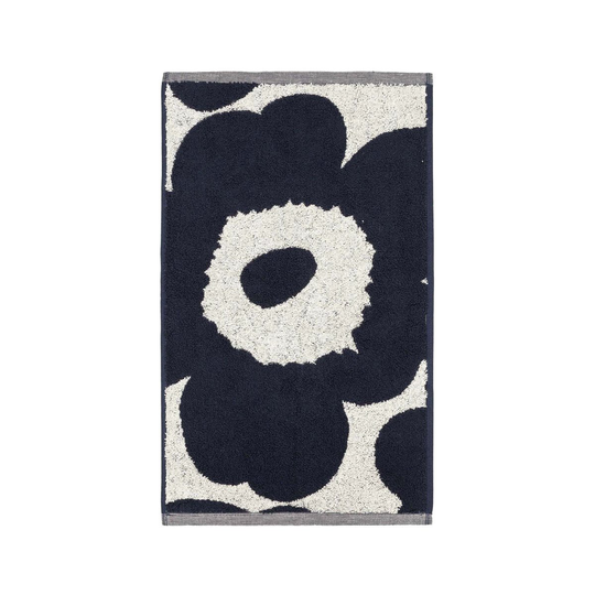 Marimekko Unikko käsipyyhe luonnonvalkoinen-tummansininen 30x50 cm