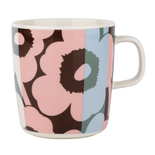 Marimekko Unikko teemuki 4 dl White-light sky-dusty pink