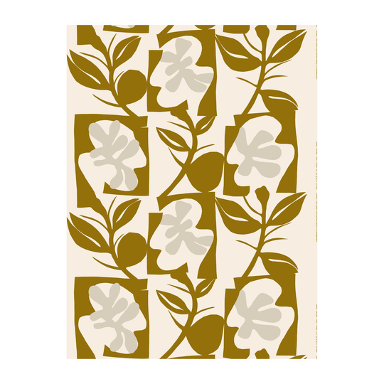 Marimekko Naatit vahakangas cotton-olive-grey