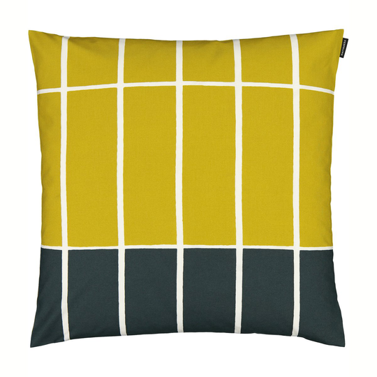 Marimekko Tiiliskivi tyynynpäällinen 50 x 50 cm Keltainen-tummanvihreä