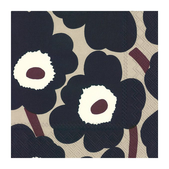Marimekko Unikko servietti 33x33 cm 20-pakkaus Blue linen