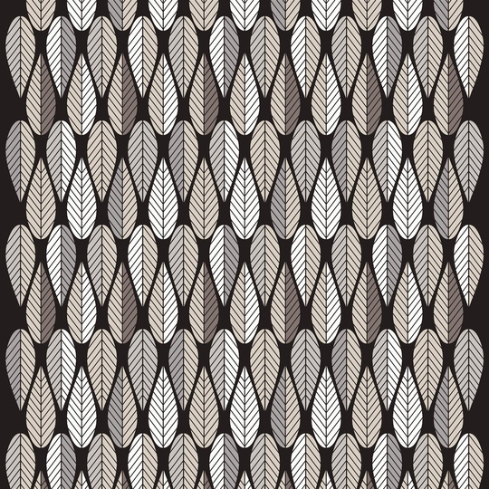 Arvidssons Textil Blader kangas harmaa-valkoinen-musta