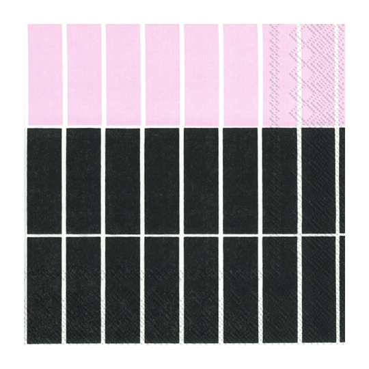 Marimekko Tiiliskivi Raita lautasliina 20-pack Black rose