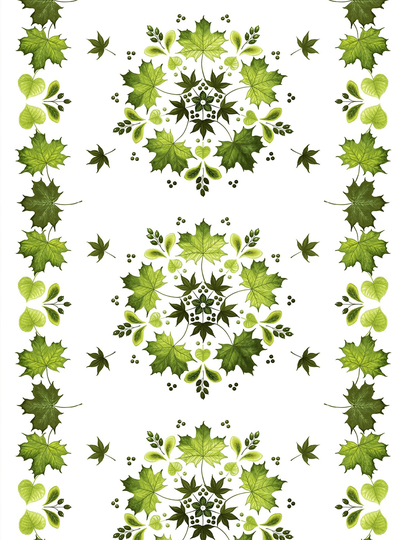 Arvidssons Textil Lövkrans vahaliina Vihreä