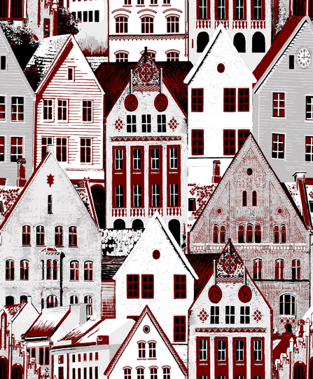 Vallila 5220-1 Bergen tapetti punainen