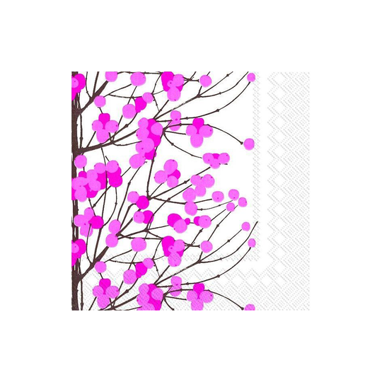 Marimekko Lumimarja servietti 33x33 cm 20-pakkaus Valkoinen-vaaleanpunainen
