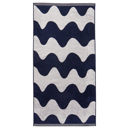 Marimekko Lokki pyyhe tummansininen-valkoinen 70x140 cm