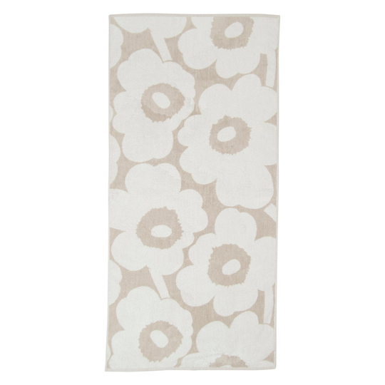 Marimekko Unikko pyyhe, beige-valkoinen 70x150 cm