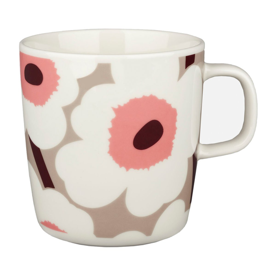 Marimekko Unikko muki 40 cl white,clay,powder,dark wine