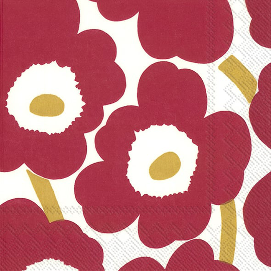 Marimekko Unikko servietti 33x33 cm 20-pakkaus Red-Gold
