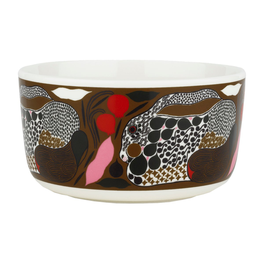 Marimekko Rusakko kulho 50 cl valkoinen-ruskea-vihreä-punainen