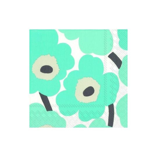 Marimekko Unikko servietti 33x33 cm 20-pakkaus Turkoosi