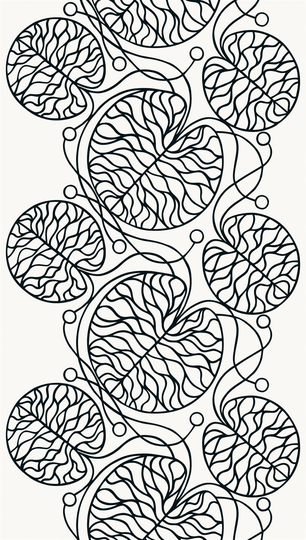 Marimekko Bottna kangas musta-valkoinen