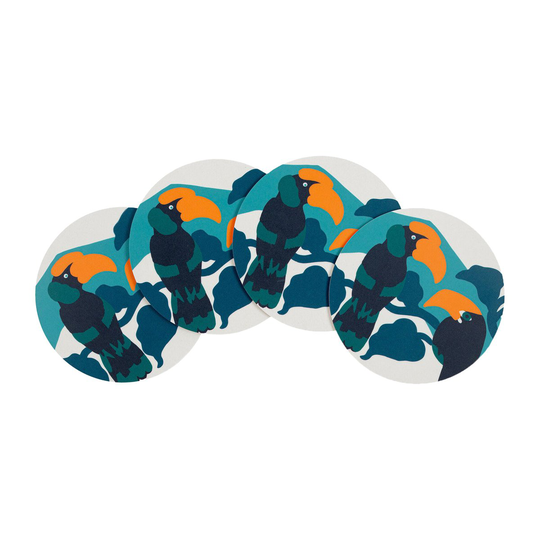 Marimekko Pepe lasinalunen 4-pakkaus Valkoinen-turkoosi-oranssi