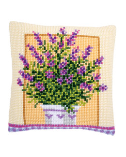 Kirjontapakkaus Tyynynpäällinen Laventeli