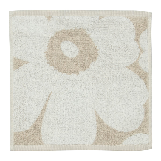 Marimekko Unikko pyyhe, beige-valkoinen 30x30 cm