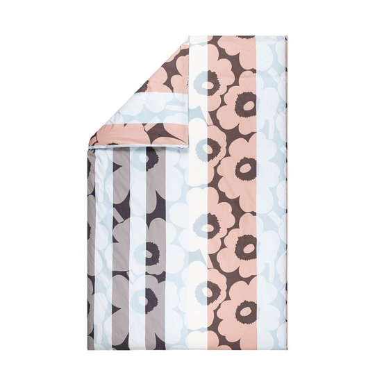 Marimekko Unikko Ralli -pussilakana 150x210 cm Off white-peach-blue