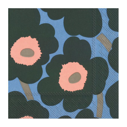 Marimekko Unikko servietti 33x33 cm 20-pakkaus Vihreä-sininen