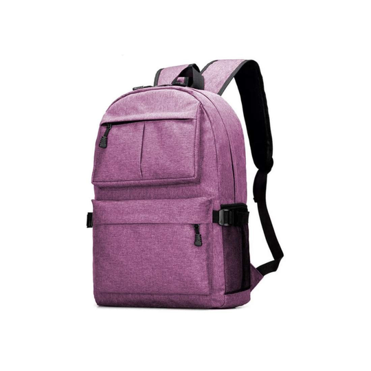 Suuri, kestävä reppu USB-portilla - Violetti