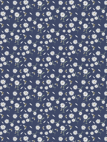 Arvidssons Textil Blomstersurr kangas Sininen