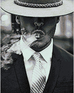 Diamond painting Smoking man